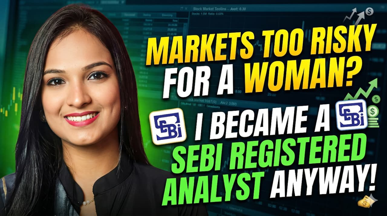 Palak beside a headline about becoming a SEBI registered analyst despite doubts about women in markets