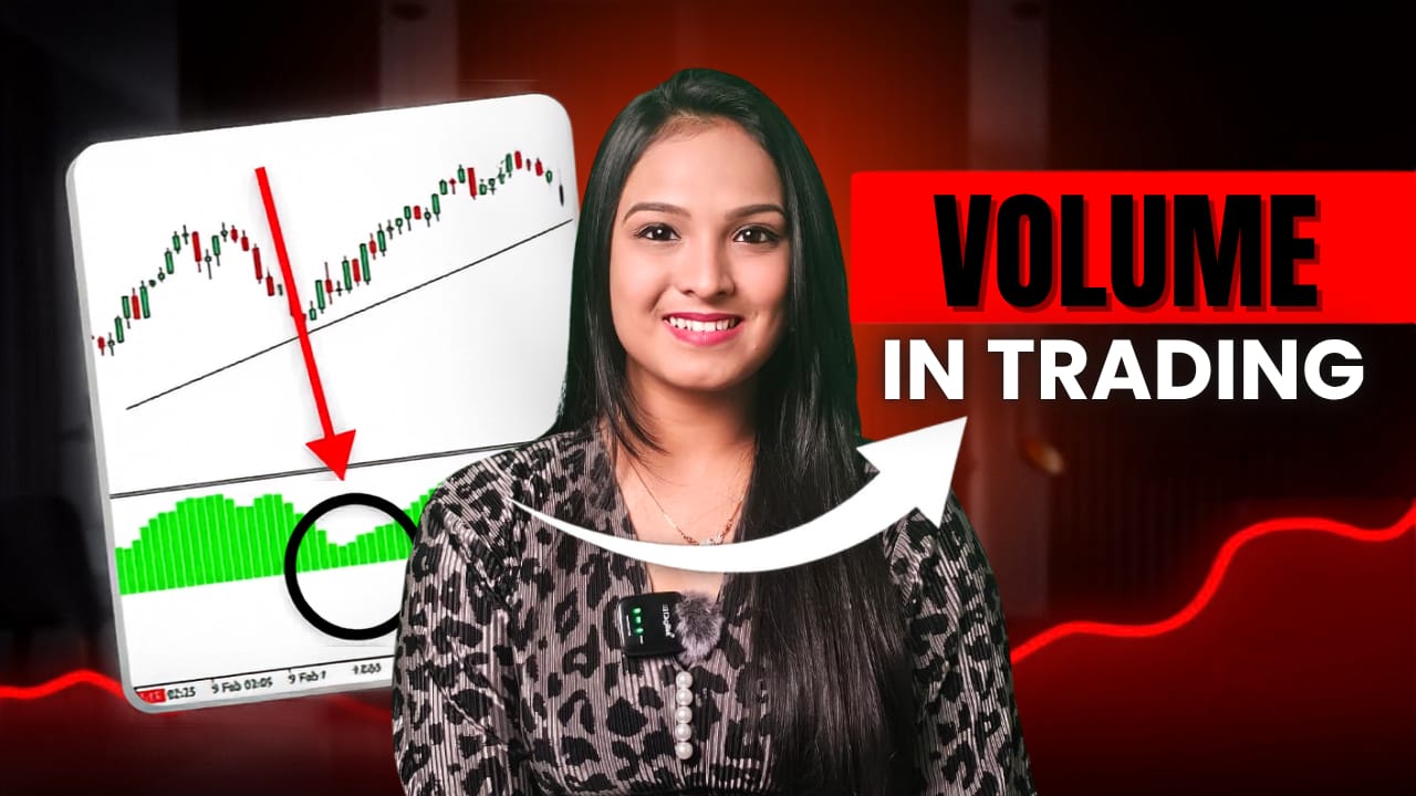 Palak beside a chart with highlighted trading volume bars